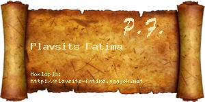 Plavsits Fatima névjegykártya