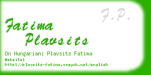 fatima plavsits business card